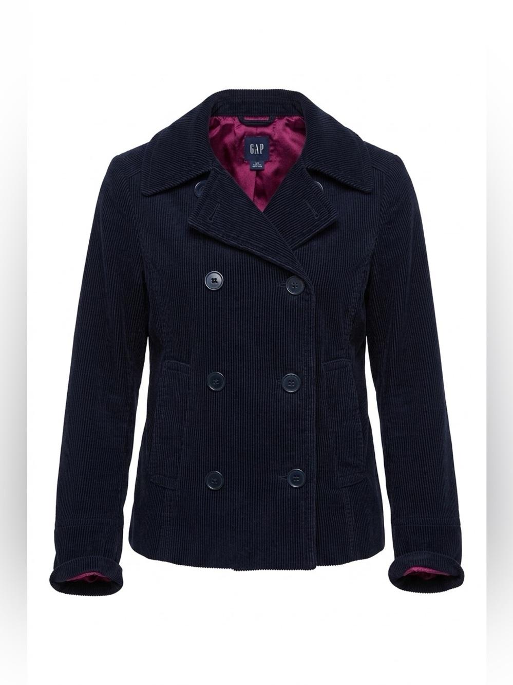 GAP Women's Navy Soft Corduroy Peacoat